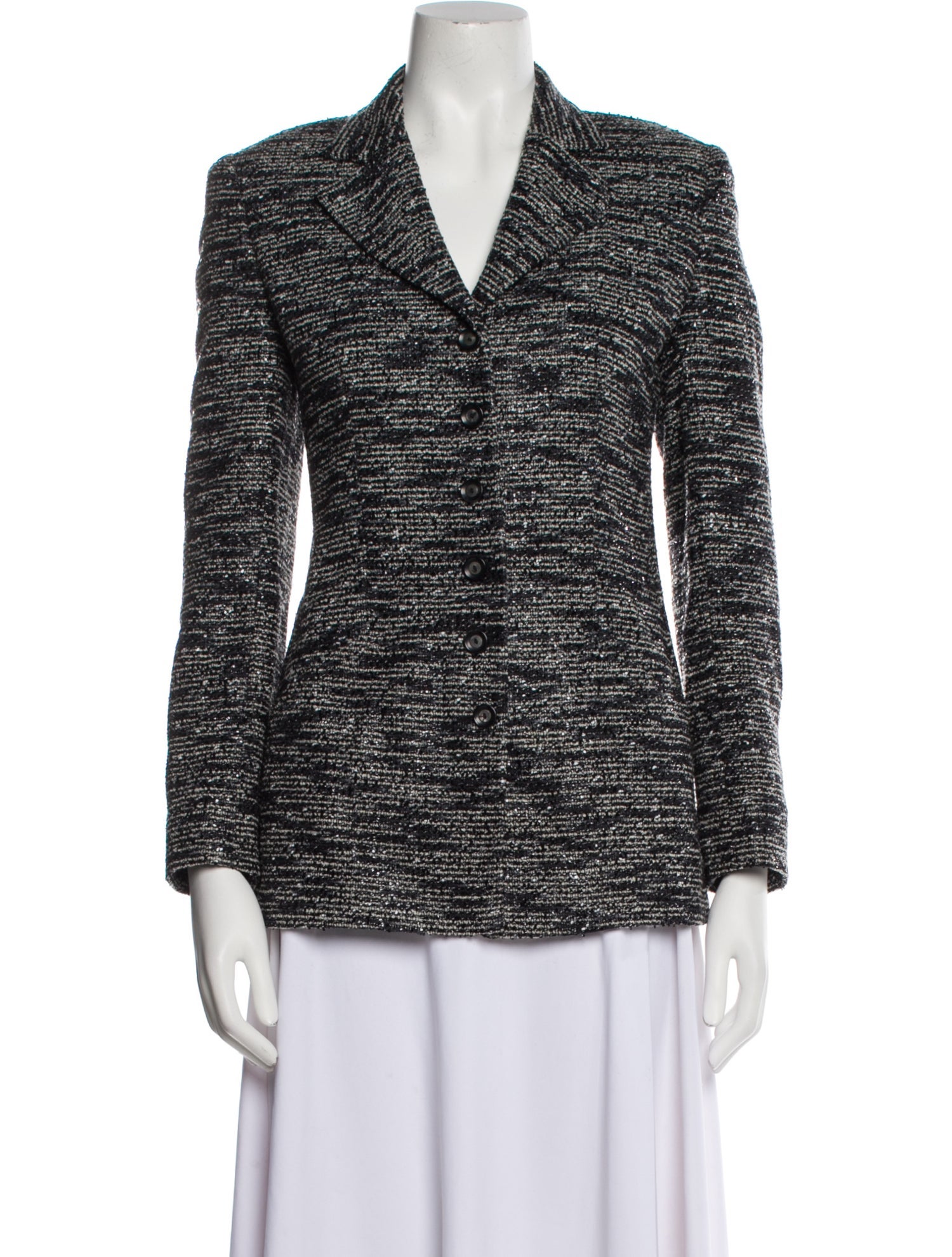 Valentino Wool Tweed Pattern Blazer