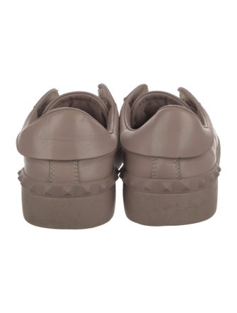 Valentino Leather Graphic Print Sneakers