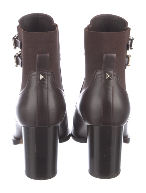 Valentino Rockstud Accents Leather Lace-Up Boots