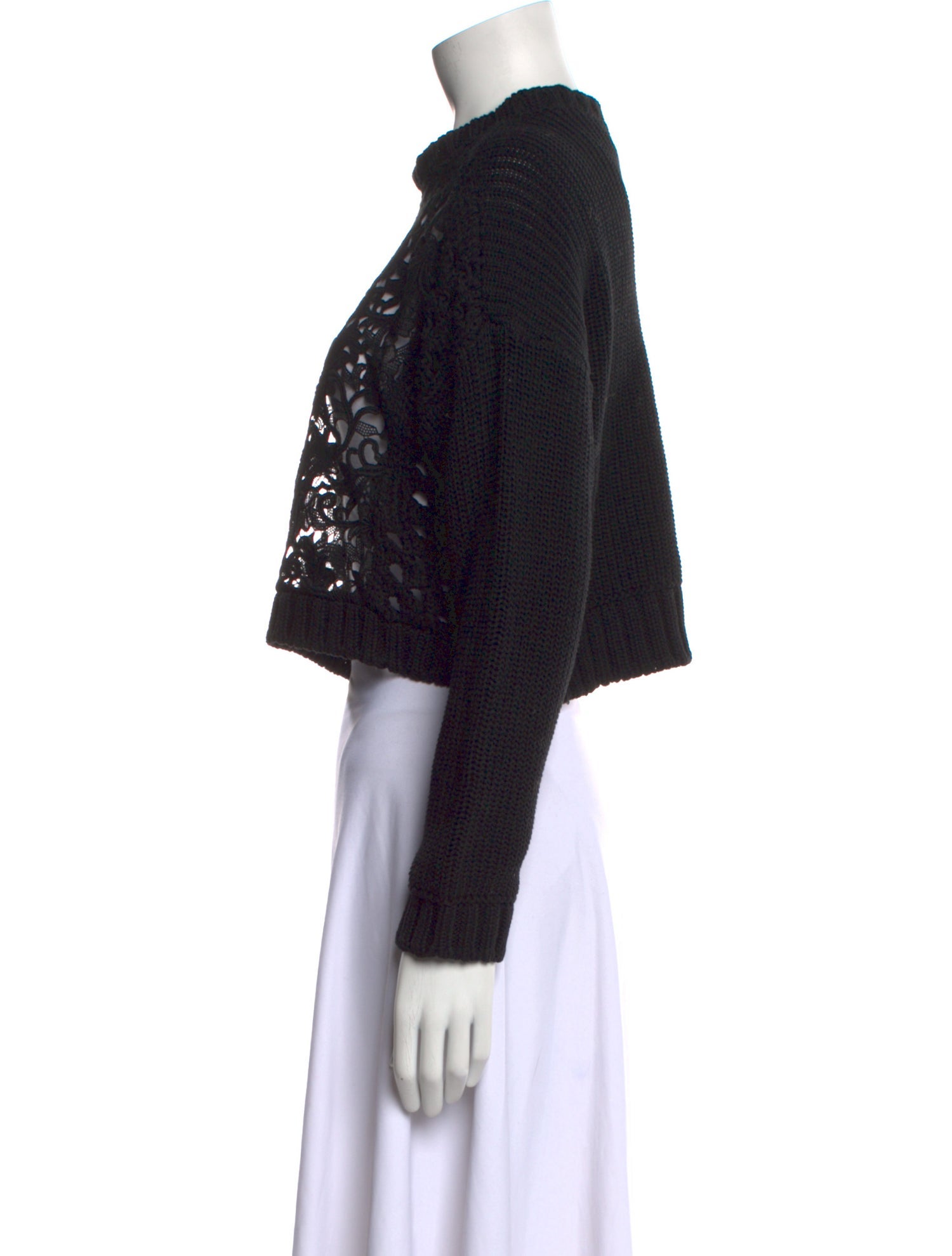 Valentino Lace Mock Neck Sweater