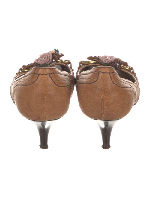 Valentino Leather Beaded Accents Pumps