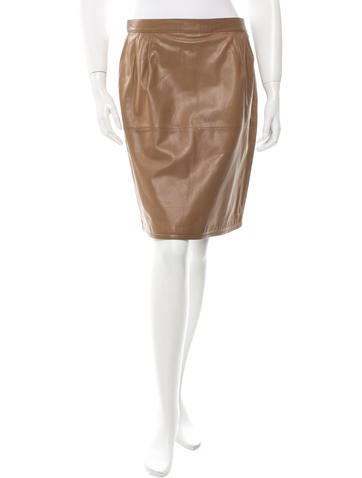 Valentino Leather Pencil Skirt