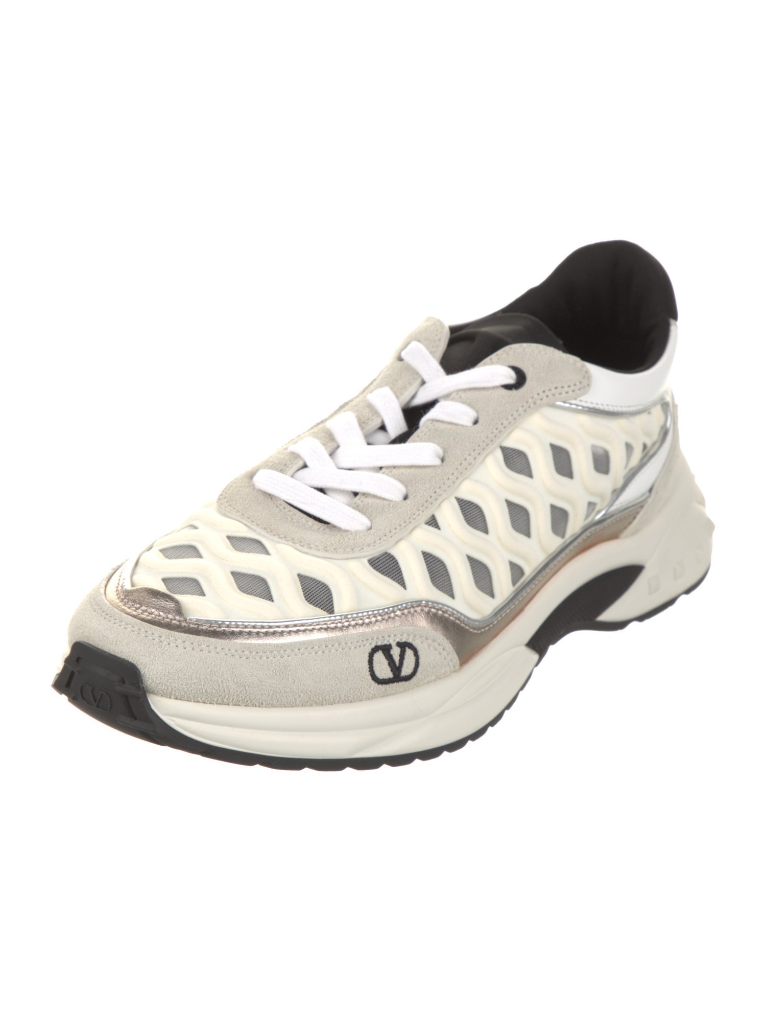 Valentino Rockstud Accents Suede Sneakers