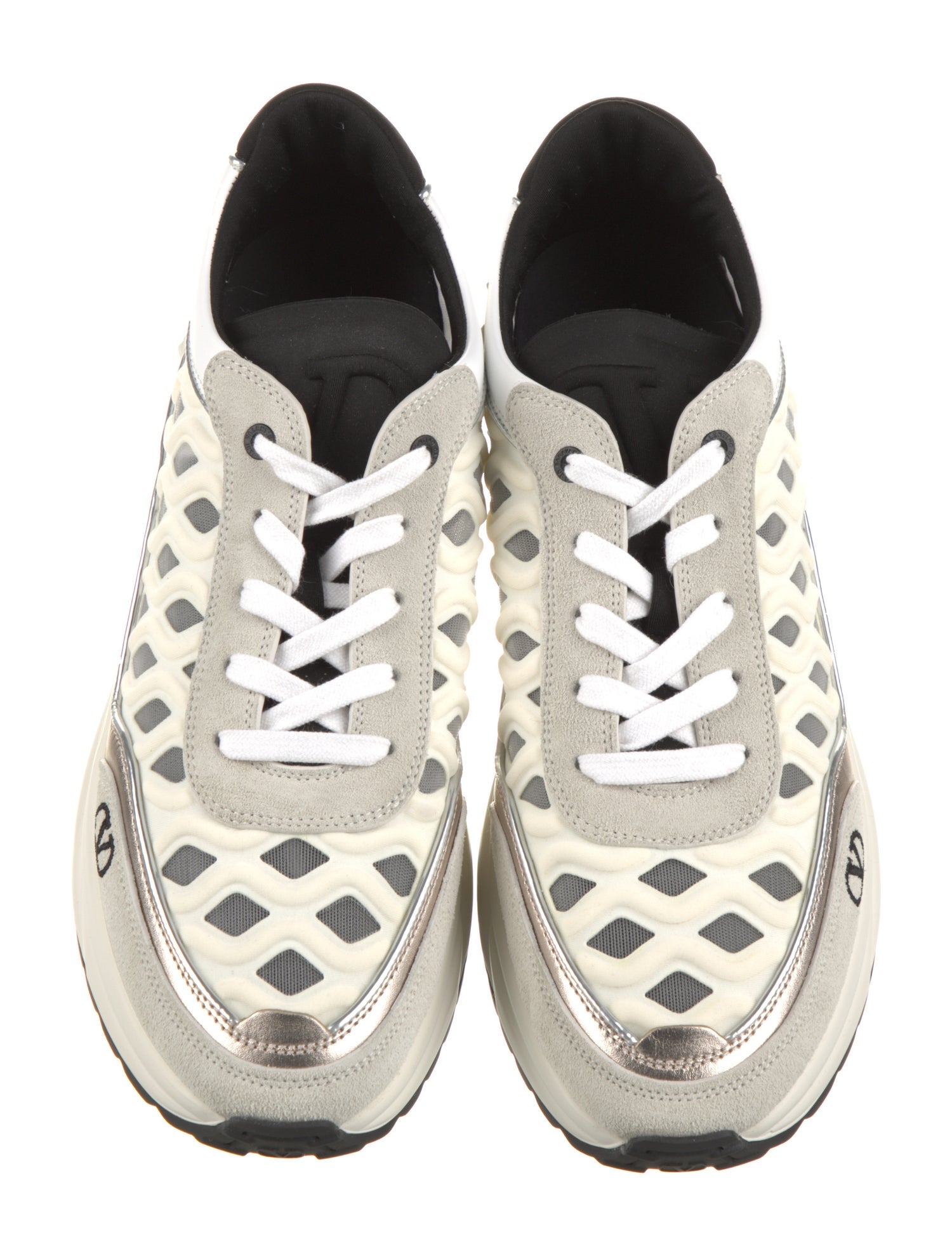 Valentino Rockstud Accents Suede Sneakers