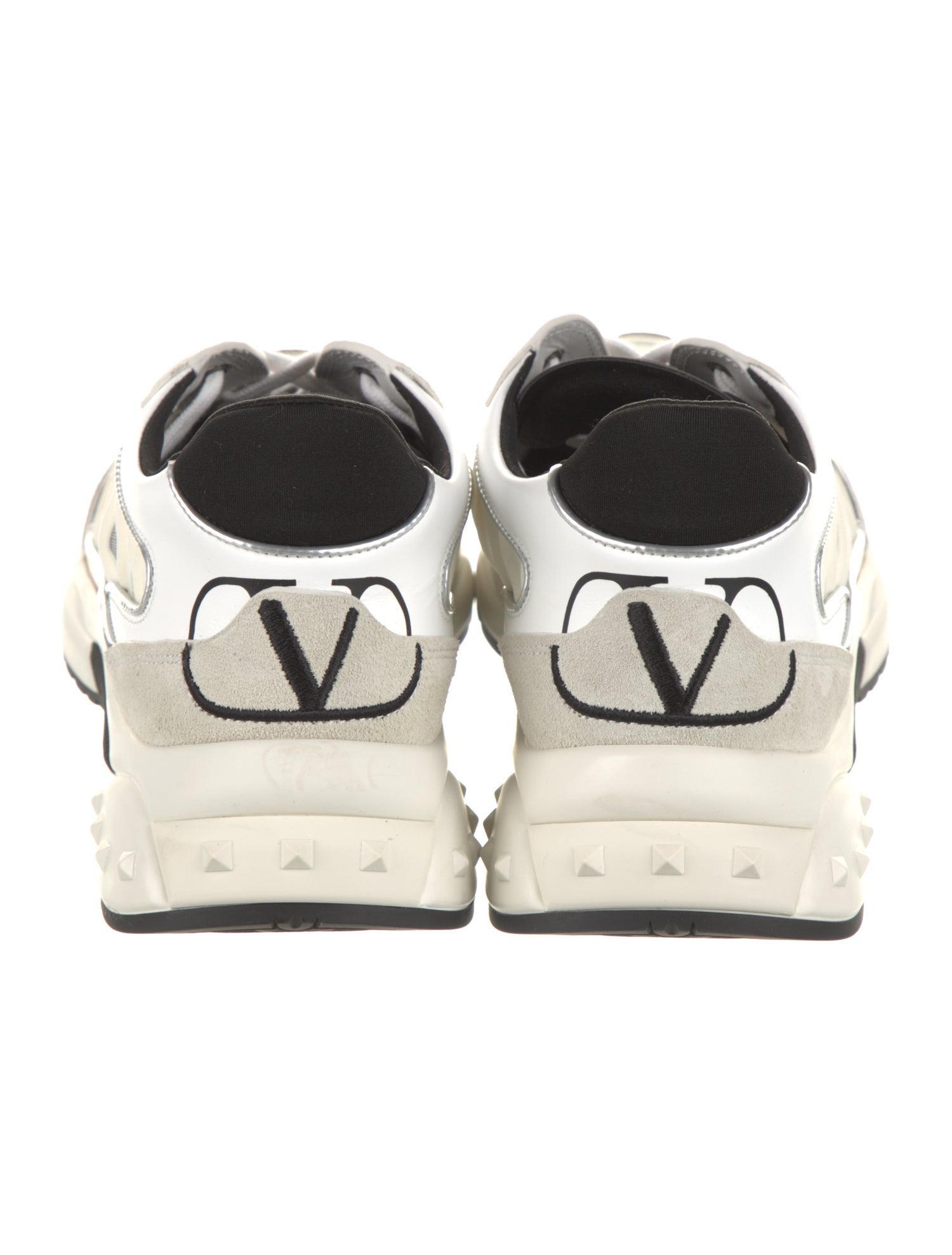 Valentino Rockstud Accents Suede Sneakers