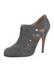 Valentino Suede Cutout Accent T-Strap Pumps