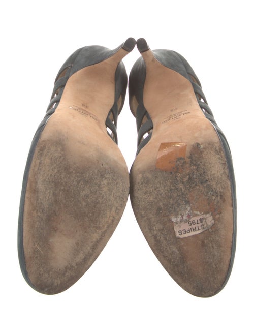 Valentino Suede Cutout Accent T-Strap Pumps