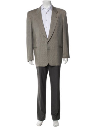 Valentino Wool Plaid Print Blazer