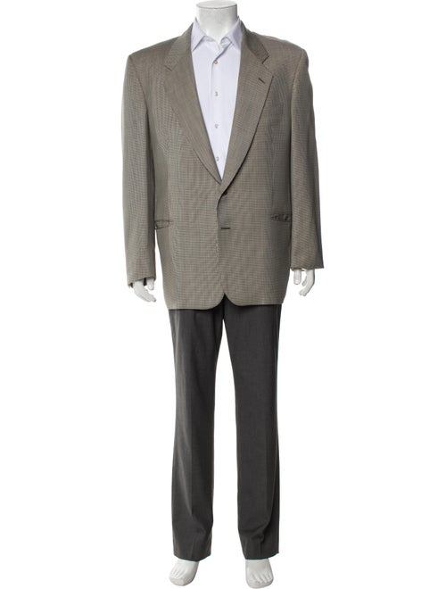 Valentino Wool Plaid Print Blazer