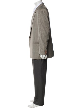 Valentino Wool Plaid Print Blazer