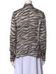 Valentino Silk Animal Print Button-Up Top