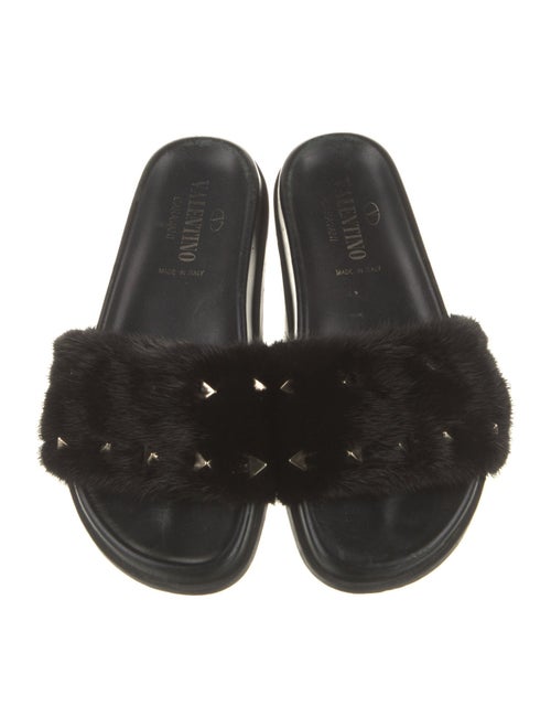 Valentino Rockstud Accents Mink Slides