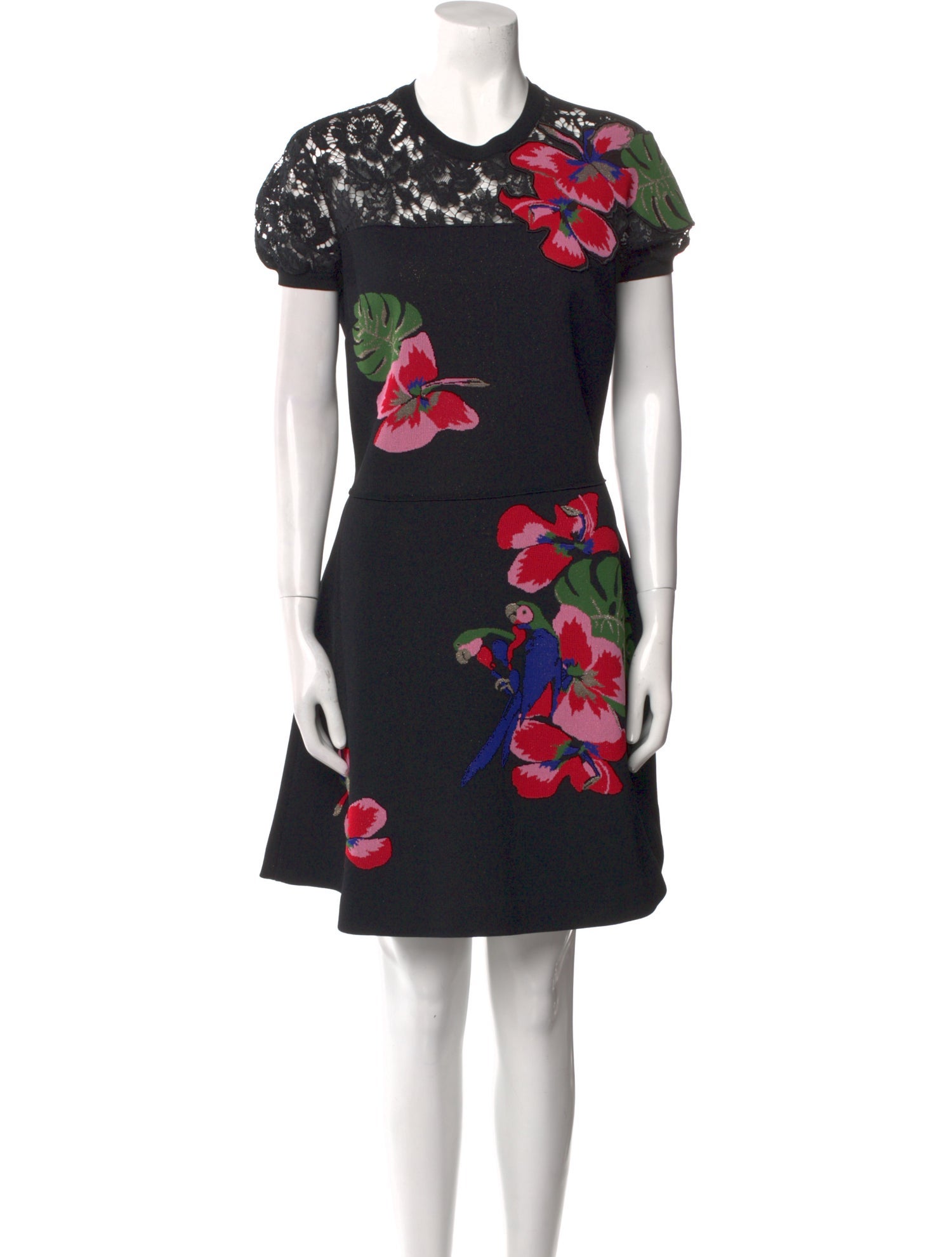 Valentino Floral Print Knee-Length Dress