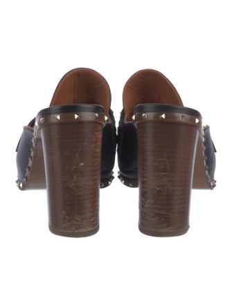 Valentino Rockstud Accents Leather Mules