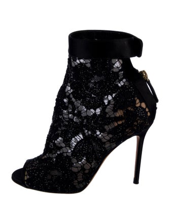 Valentino Mesh Lace Pattern Boots