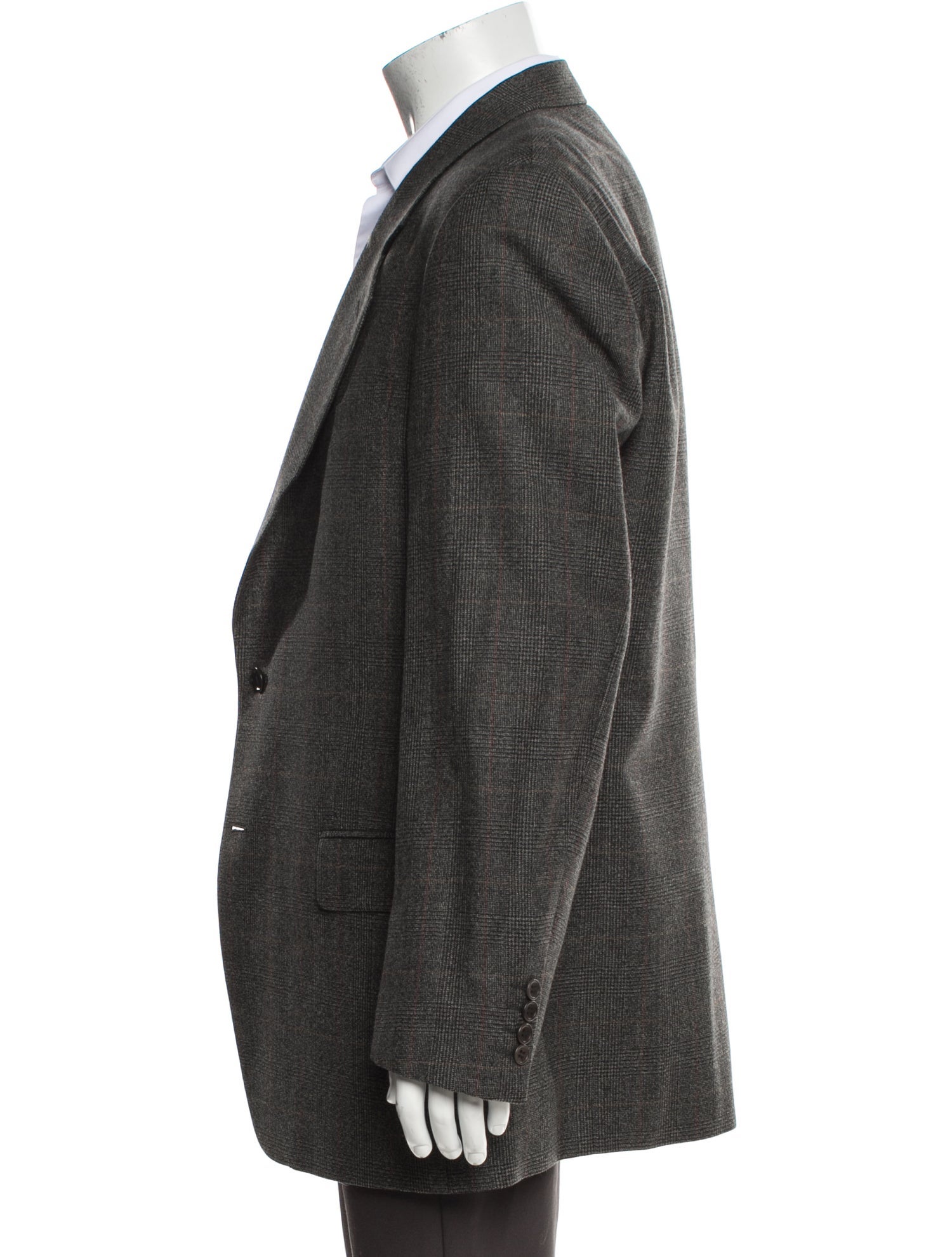 Valentino Virgin Wool Plaid Print Blazer