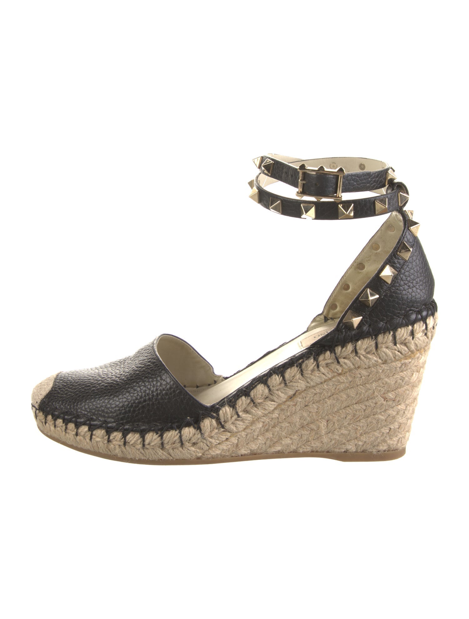 Valentino Black Rockstud D'Orsay Pumps 95mm Cowhide  989892
