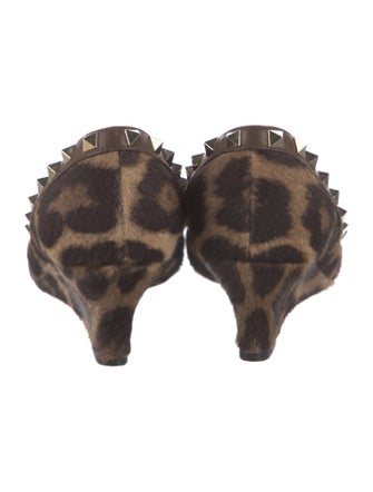 Valentino Rockstud Accents Ponyhair Flats