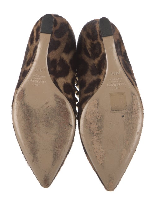 Valentino Rockstud Accents Ponyhair Flats