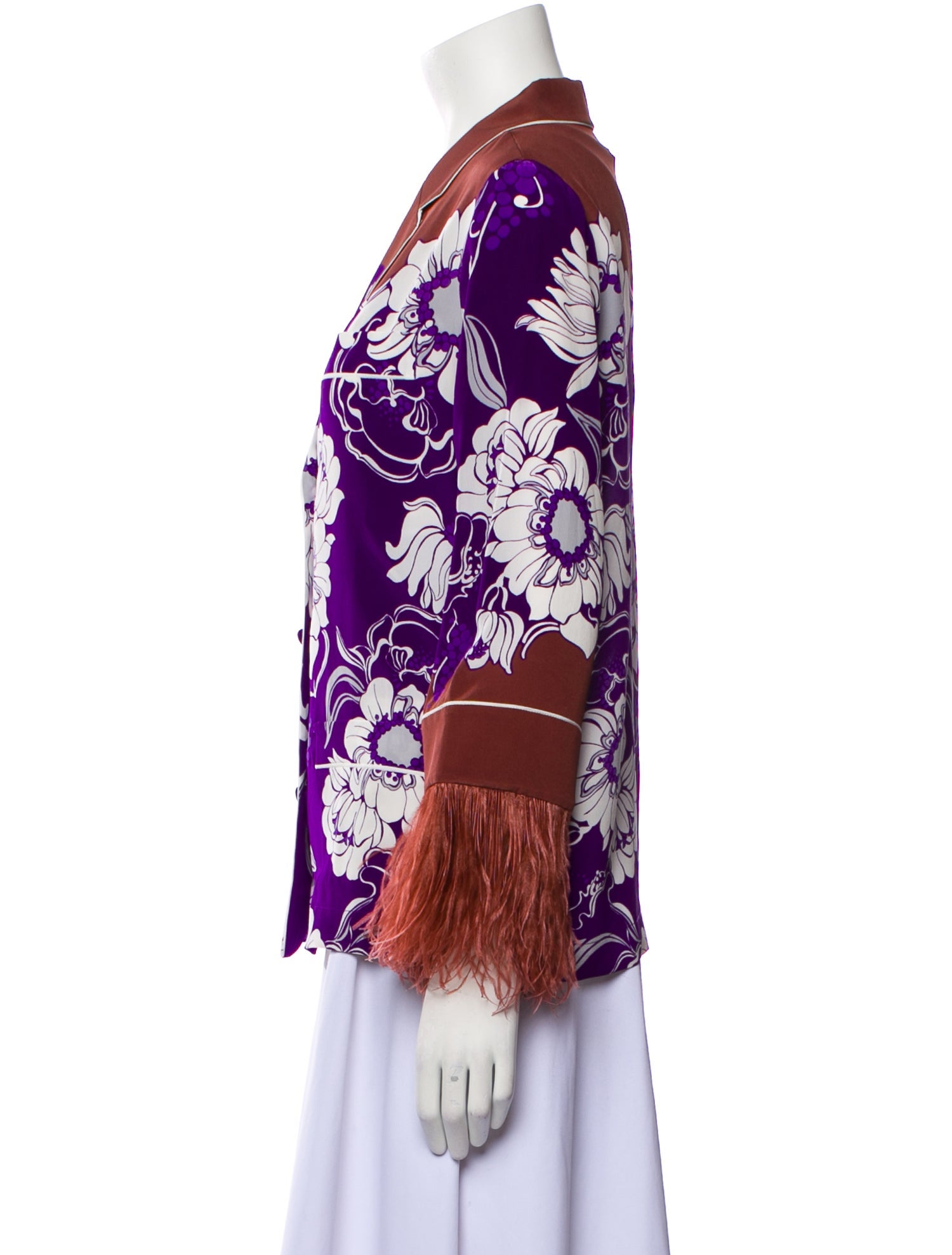 Valentino Silk Floral Print Pajamas