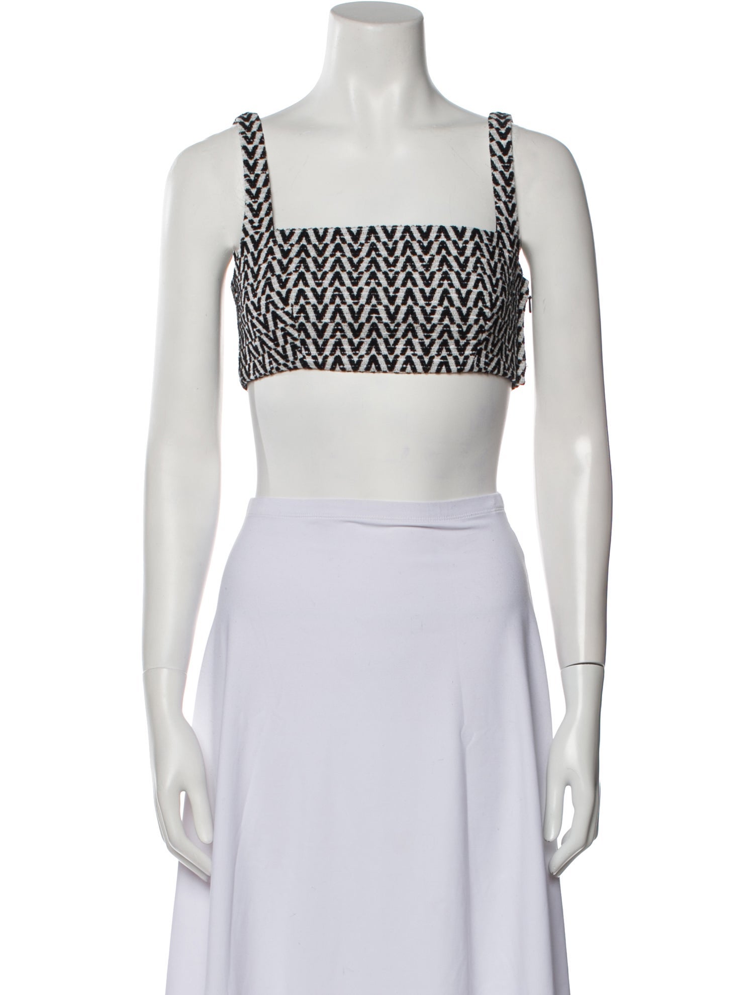 Valentino Printed Square Neckline Crop Top
