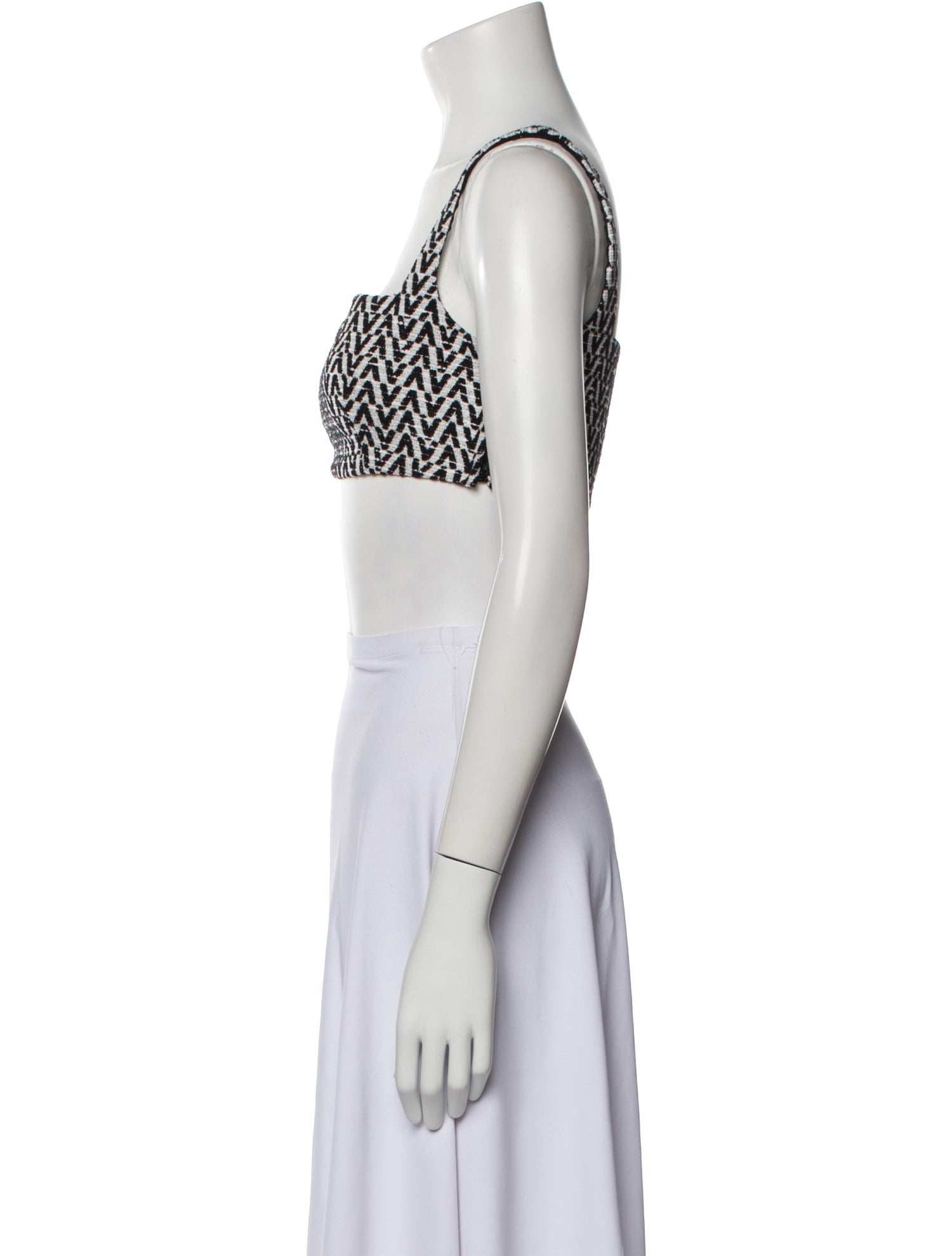 Valentino Printed Square Neckline Crop Top