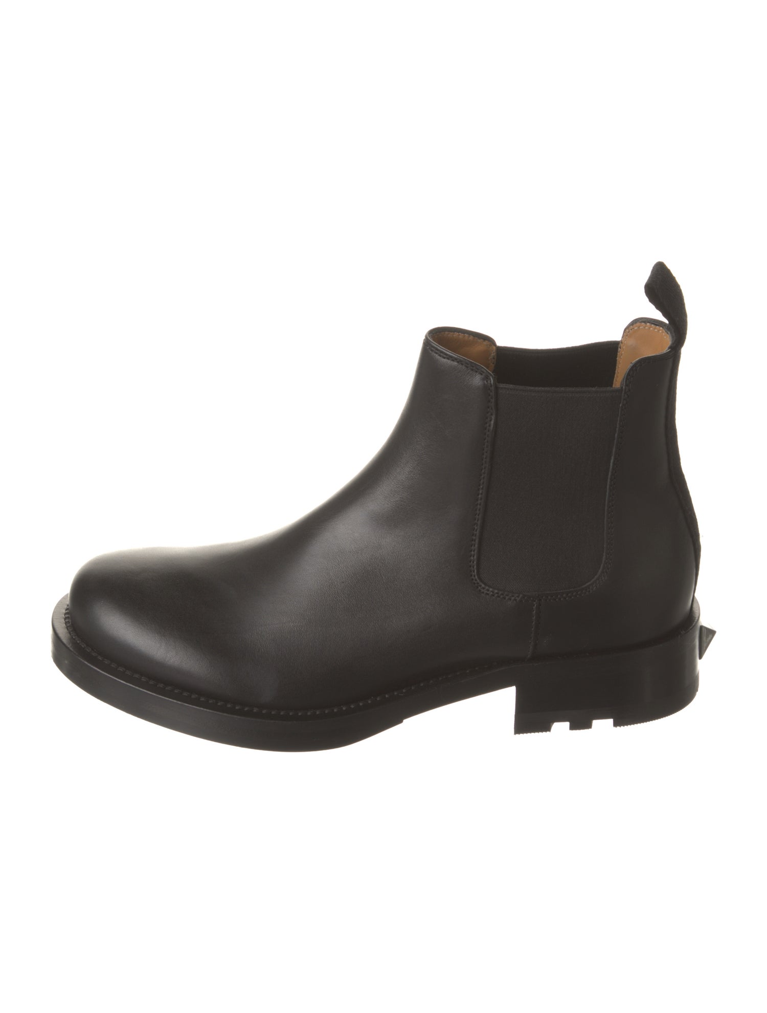 Valentino Leather Ankle Chelsea Boots Black Rockstud Accents
