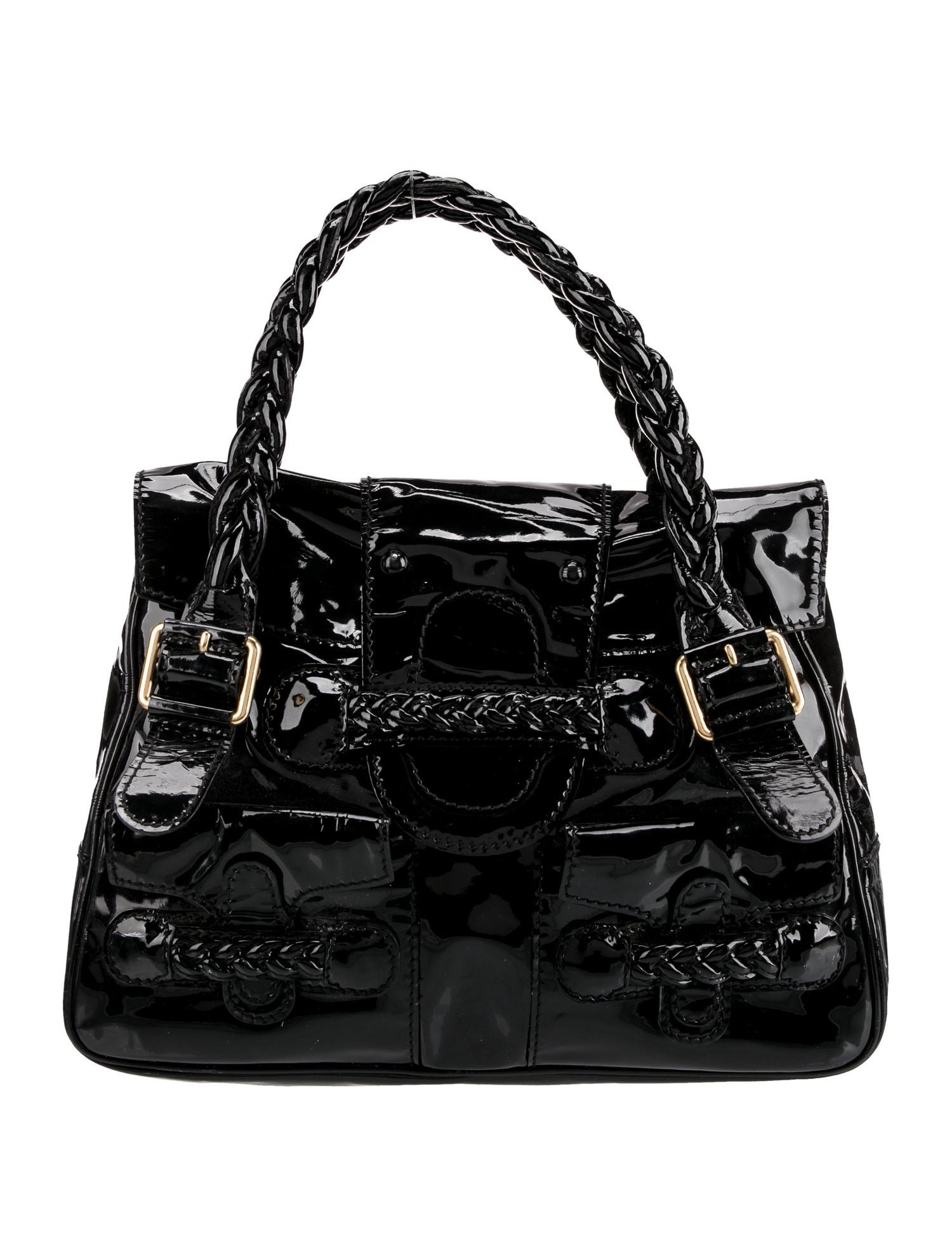 Valentino Patent Leather Top Handle Bag Large