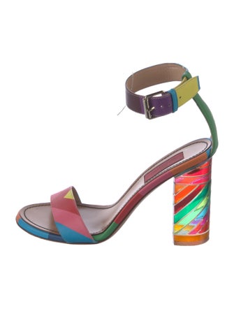 Valentino Leather Patterned Sandals