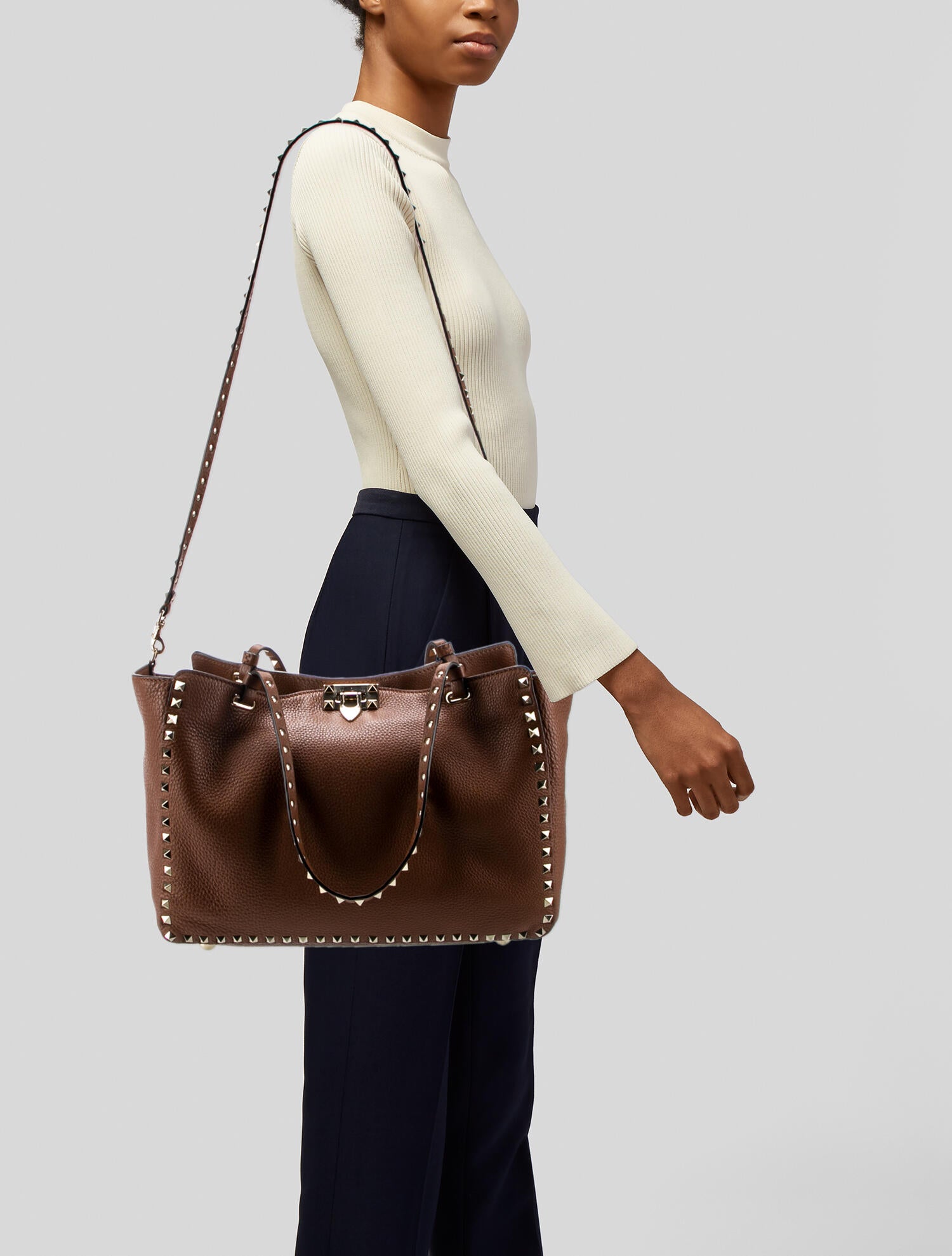 Valentino Rockstud Top Handle Bag