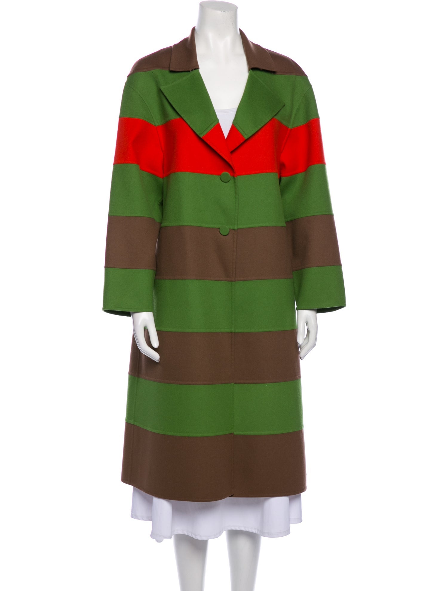 Valentino Virgin Wool Striped Coat