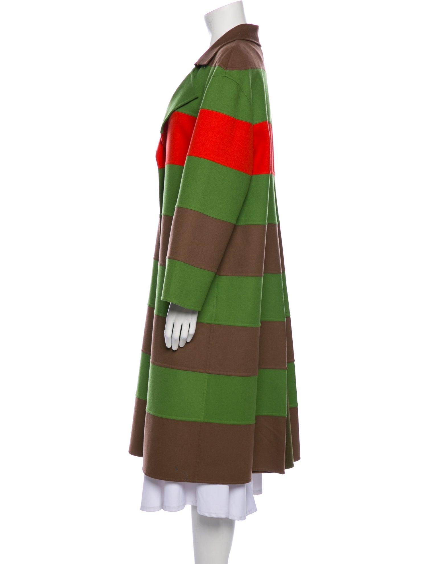 Valentino Virgin Wool Striped Coat