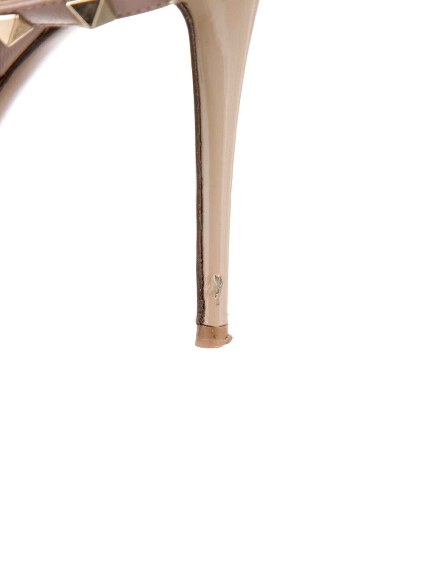 Valentino Rockstud Accents Patent Leather T-Strap Pumps