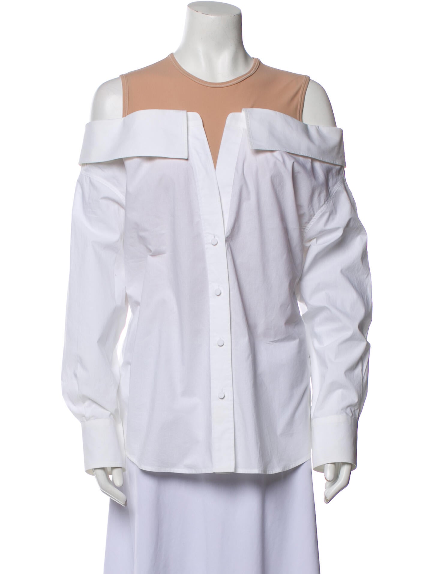 Valentino Crew Neck Long Sleeve Button-Up Top