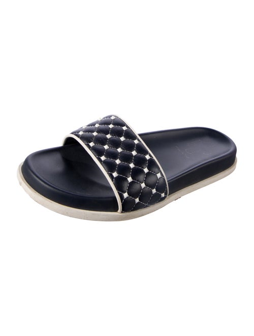 Valentino Quilted Pattern Leather Slides