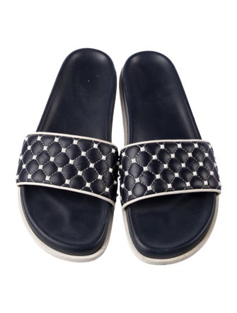 Valentino Quilted Pattern Leather Slides
