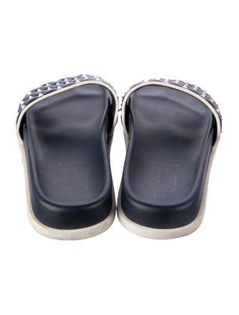 Valentino Quilted Pattern Leather Slides