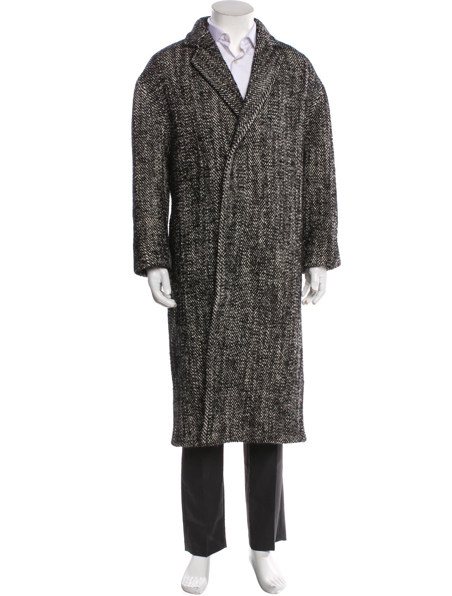 Valentino Virgin Wool Printed Overcoat