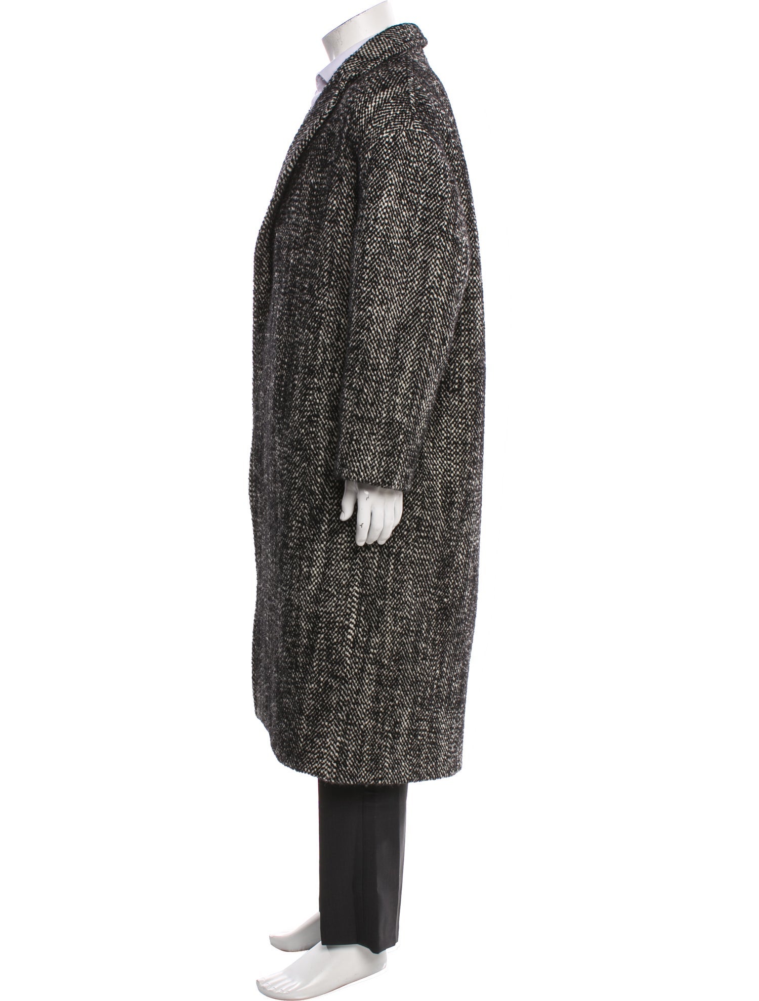 Valentino Virgin Wool Printed Overcoat