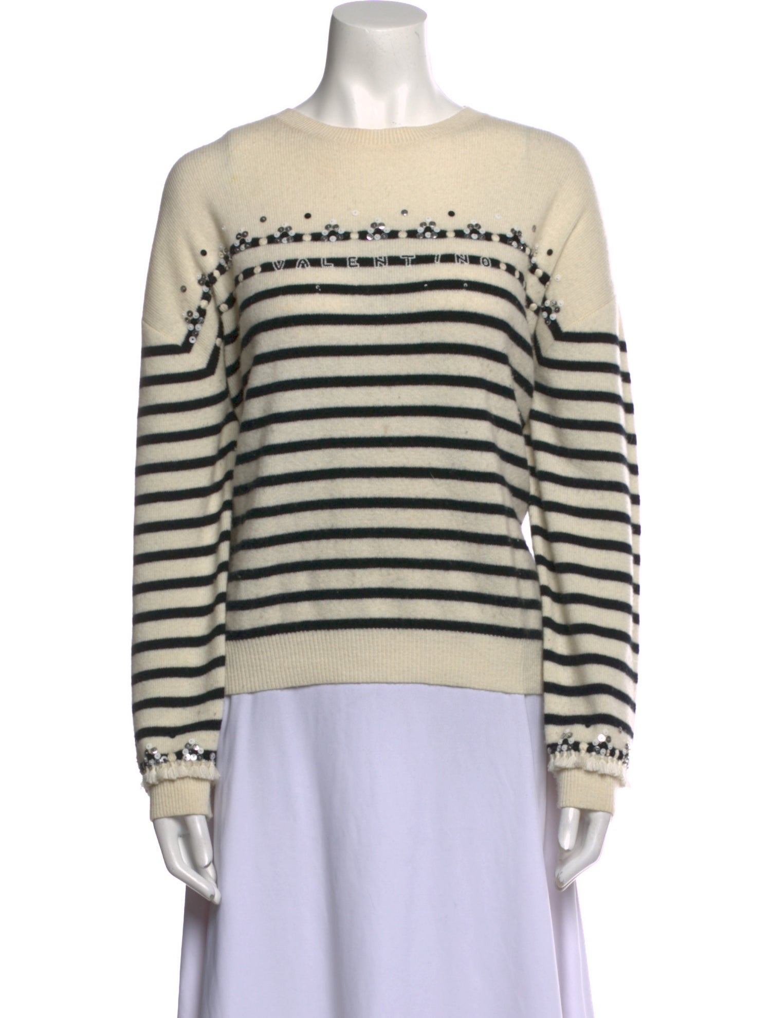Valentino Virgin Wool Striped Sweater