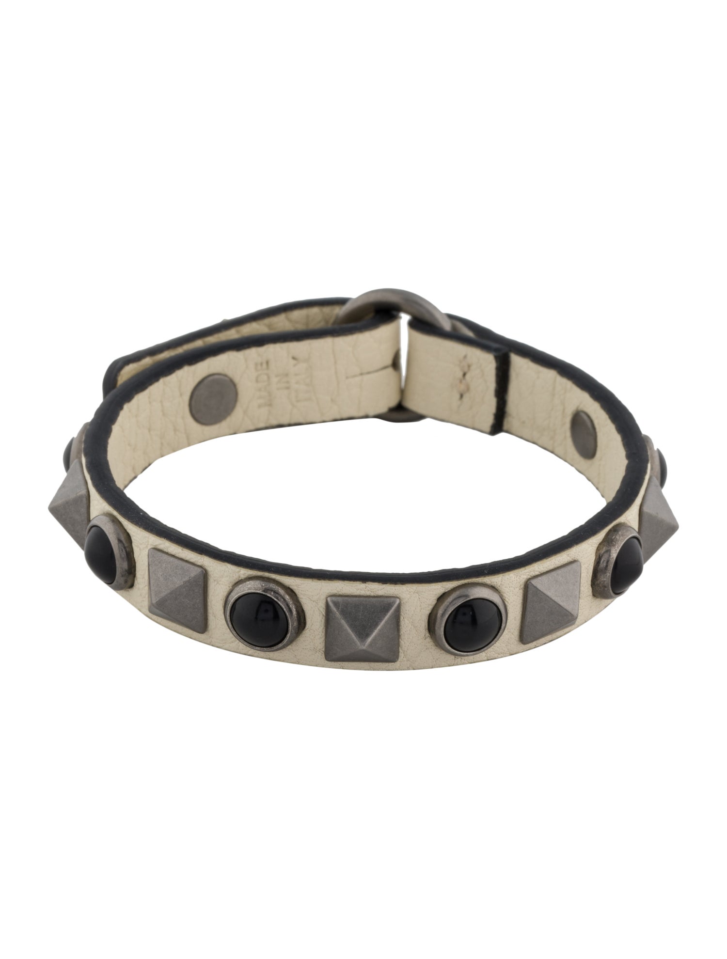 Valentino Resin & Leather Rockstud Bracelet