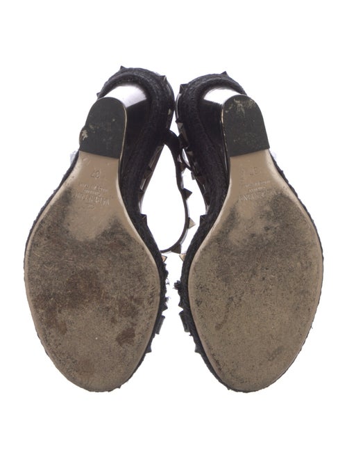 Valentino Leather Studded Accents T-Strap Sandals