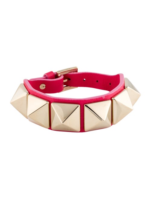 Valentino Leather Large Rockstud Wrap Bracelet