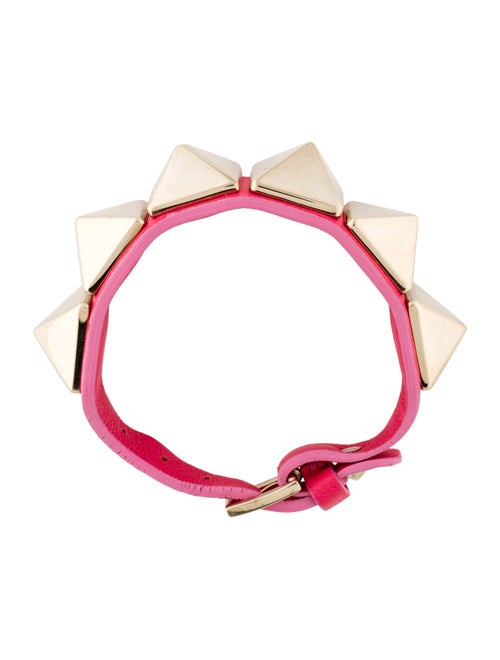 Valentino Leather Large Rockstud Wrap Bracelet