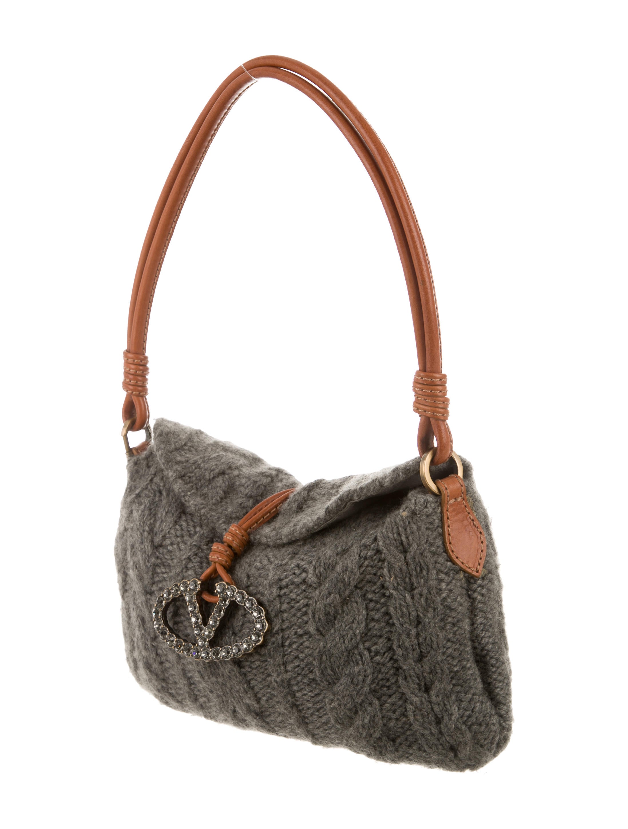 Valentino Cable Knit Shoulder Bag Handbags VAL47612 The RealReal