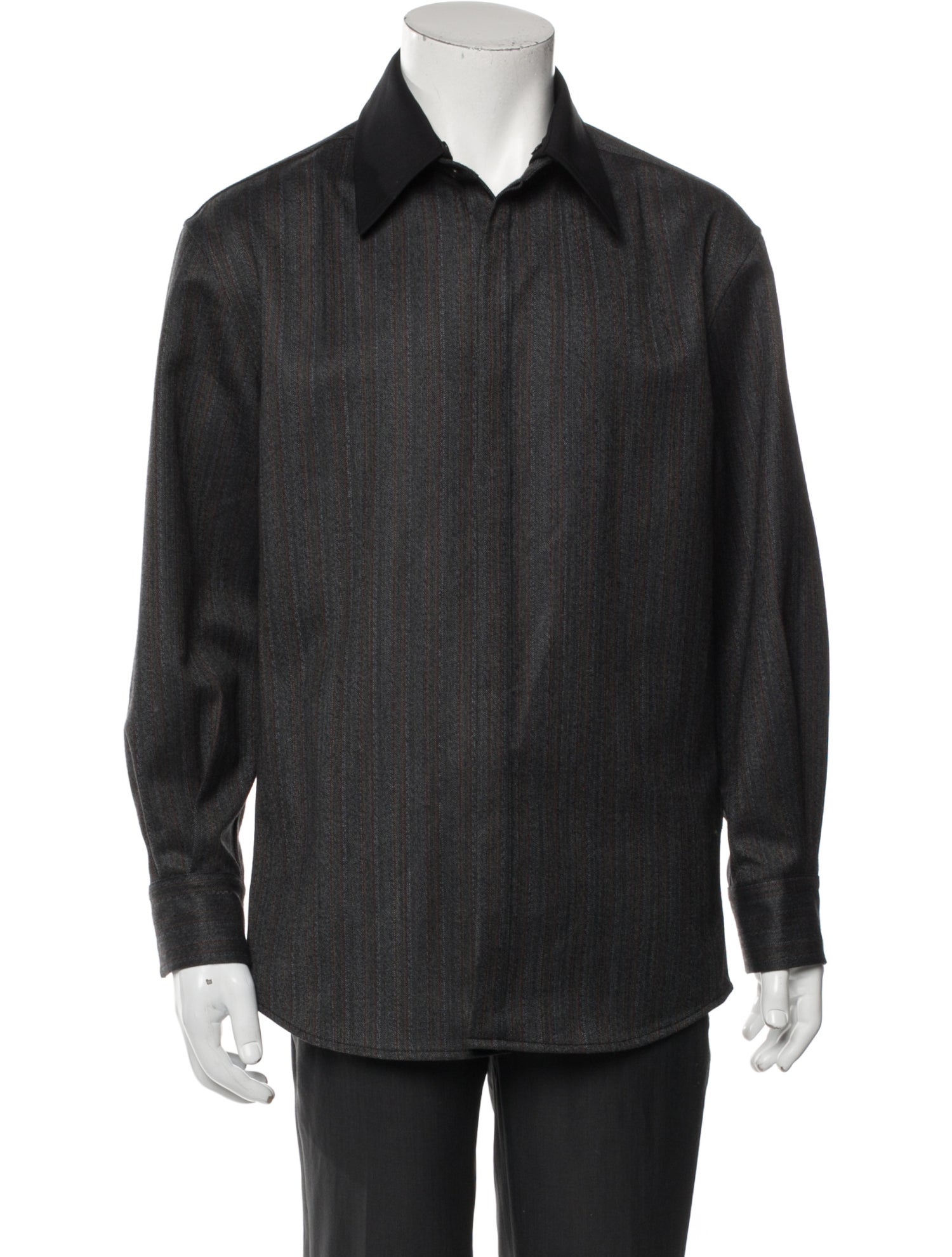 Valentino Wool Printed Dress Shirt