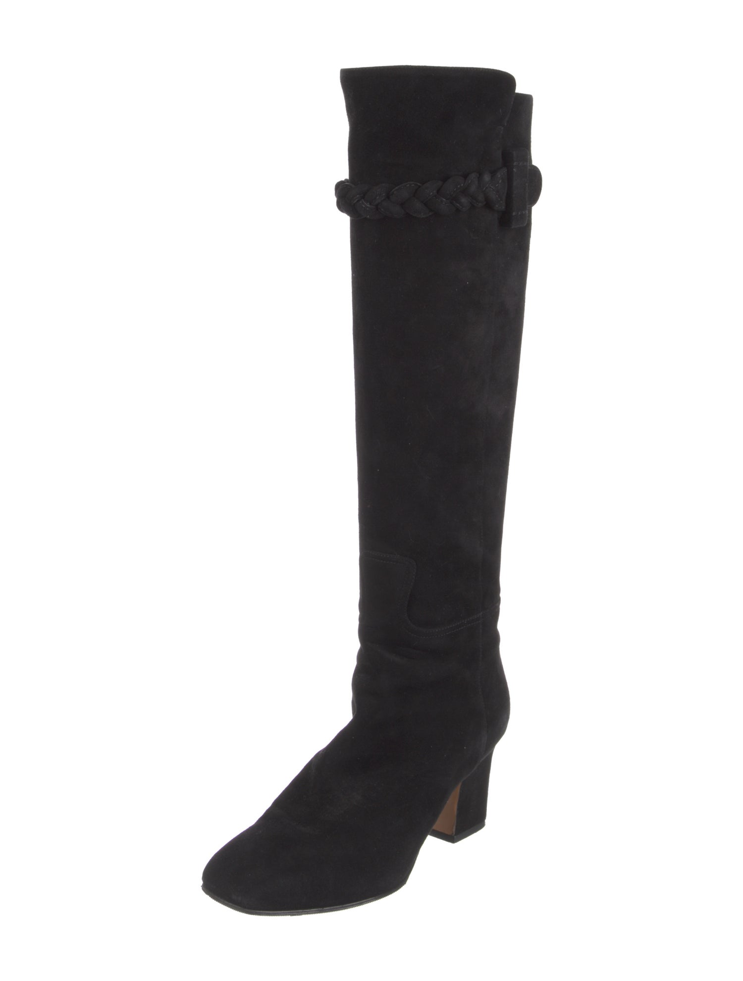 Valentino Suede Braided Accents Boots
