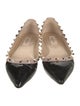 Valentino Patent Leather Studded Accents Ballet Flats