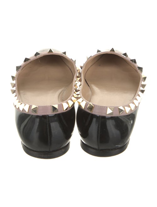 Valentino Patent Leather Studded Accents Ballet Flats