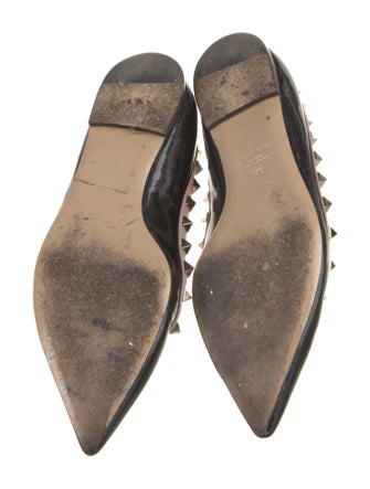 Valentino Patent Leather Studded Accents Ballet Flats